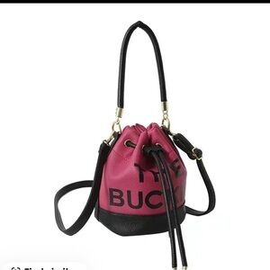 NWOT Pink and Black Bucket Bag